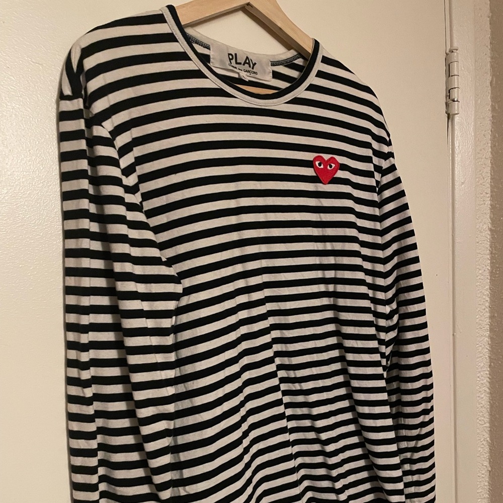 CDG Longsleeve Striped T shirt L